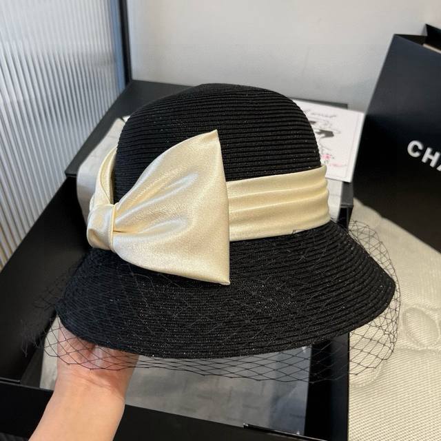 Chanel mesh bucket hat, made of high-grade Pp straw, head circumference 57cm DDD