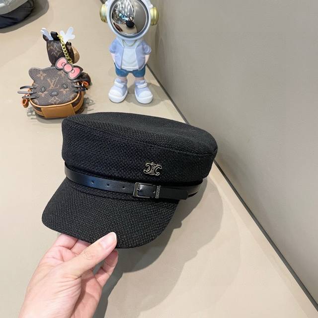 Celine. Early Autumn Decorative Military Cap High-end custom brushed cotton, pop