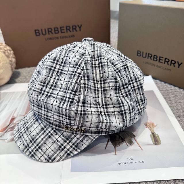 Burberry's new checkered octagonal hat. A high-end, designer-inspired look! Simp