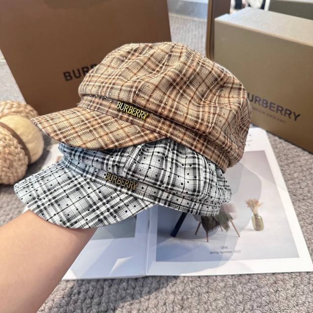 Burberry's new checkered octagonal hat. A high-end, designer-inspired look! Simp