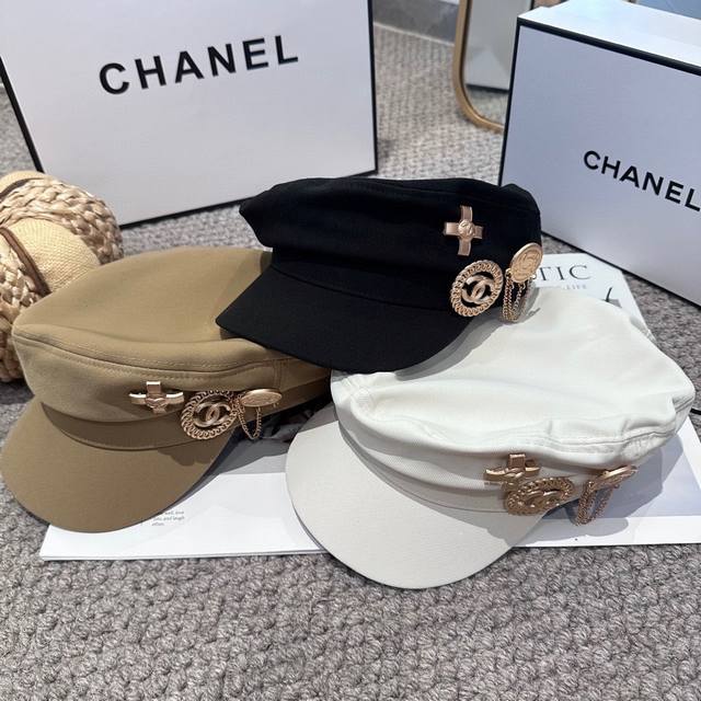 Chanel Chanel new military cap, simple classic logo, super texture, exquisite br