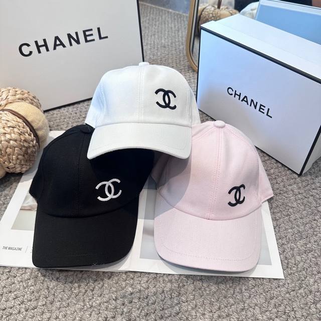 Chanel's new safety pin inner flower simple embroidered logo baseball cap, new a