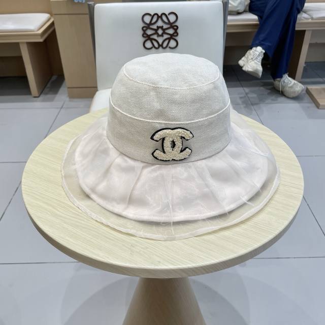 Chanel Chanel soft yarn double brim bucket hat women's summer beautiful Korean v