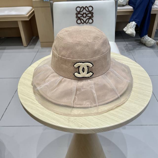 Chanel Chanel soft yarn double brim bucket hat women's summer beautiful Korean v