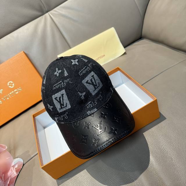 comes with a box bag, Lv Louis Vuitton new original baseball cap, cowhide embos
