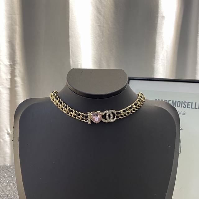 Chanel necklace hot-selling new models Chanel 22 Crystal Love leather necklace T