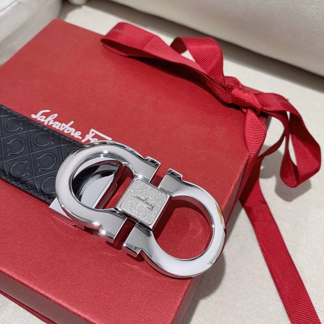 Ferragamo high-end custom men's belt, double-sided top-grain cowhide, your choi