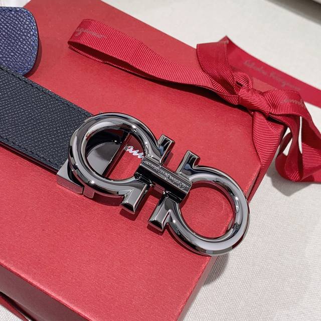 Ferragamo high-end custom men's belt double-sided top-grain cowhide can be used