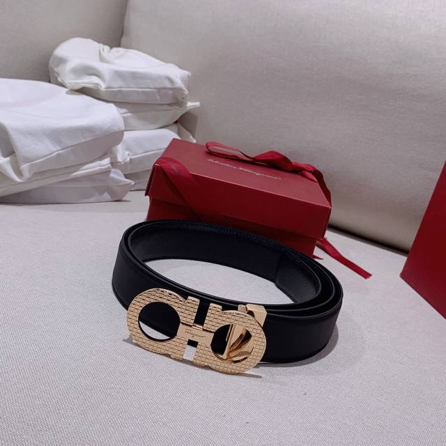 Ferragamo high-end custom men's belt double-sided top-grain cowhide can be used