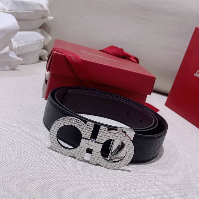 Ferragamo high-end custom men's belt double-sided top-grain cowhide can be used