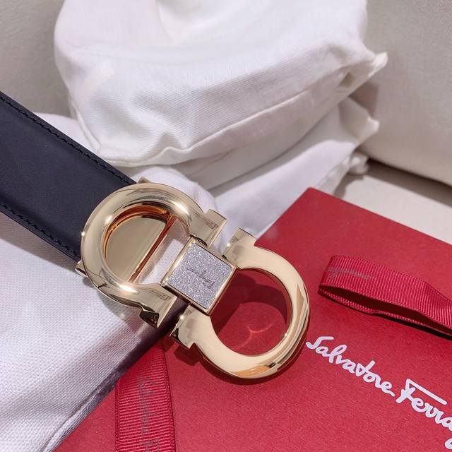 Salvatore Ferragamo high-end custom men's belt double-sided top-grain cowhide c