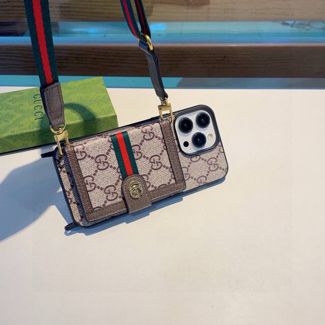 Gucci Gucci card holder original leather series mobile phone case, two-in-one ha