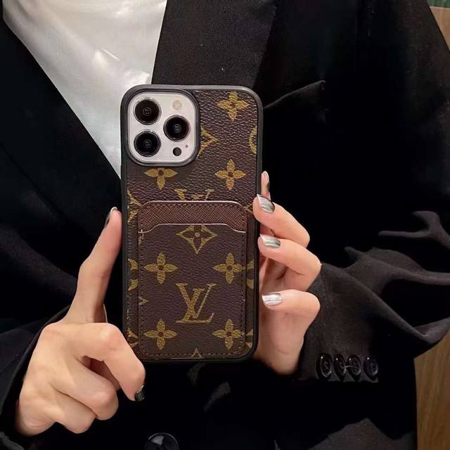 Lv classic popular old flower mobile phone caseLv old flower card insert full co