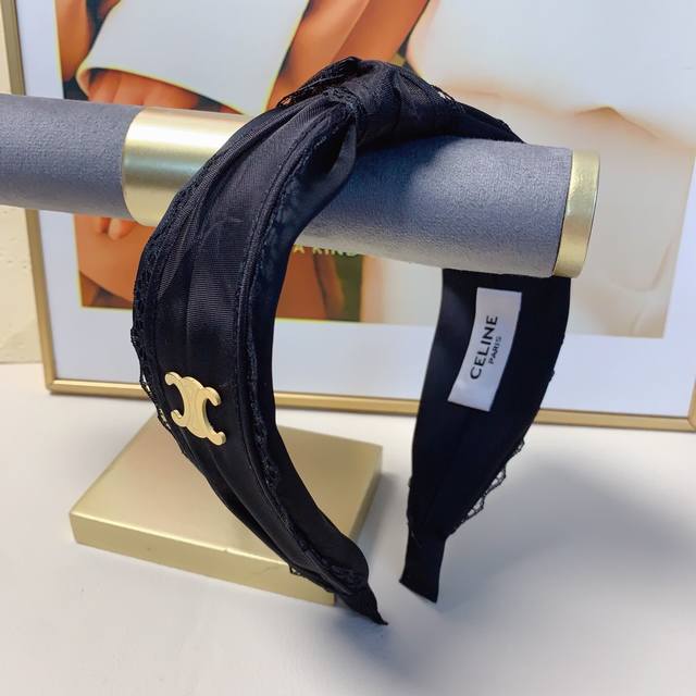 Celine Celine Arc de Triomphe headband New titanium steel logo light luxury styl