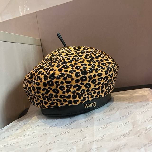 Dawang's new leopard print beret, head circumference 57cm DDD