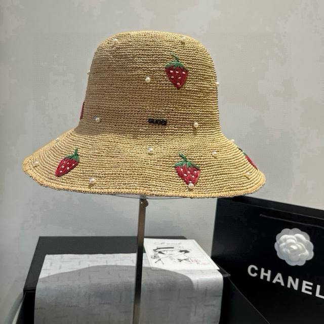 Gucci's new Raffia straw hat, pure hand-crocheted, high-end custom made, head ci