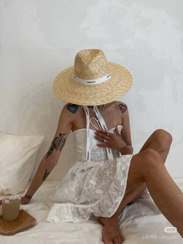 Chanel straw hat, original quality, head circumference 57cm DDD