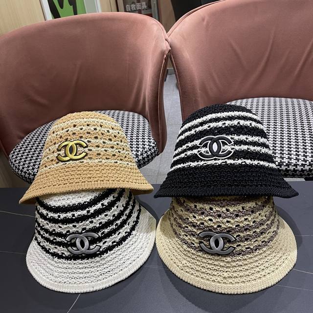 Chanel Straw Bucket Hat Women 2025 New Summer Japanese Style Face-Showing Small