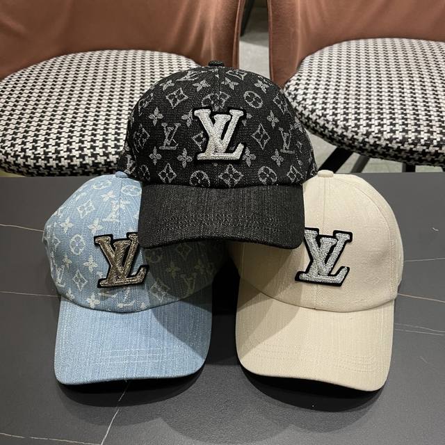 Lv Louis Vuitton new original baseball cap, Lv denim jacquard, counter 1:1 mold