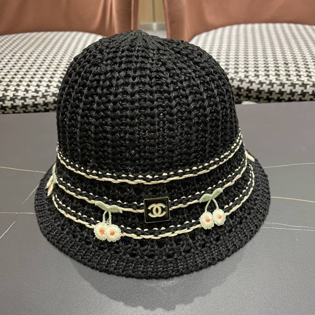 Chanel 2025 hand-woven hollow fisherman hat female summer sweet and cute, fake