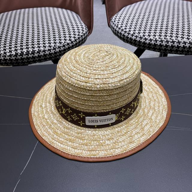 Lv Louis Vuitton 2025 new beach straw sunshade holiday style straw hat, a must-h