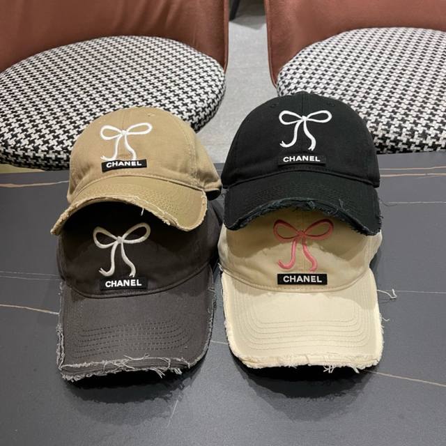 Chanel new bow baseball cap, classic and simple, fashionable and casual design D