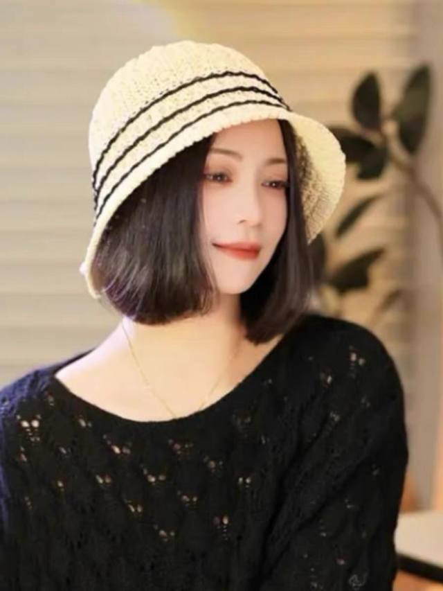 Dior Dior Spring and Summer Split Bow Ribbon Small Bucket Hat Women's Braided Br