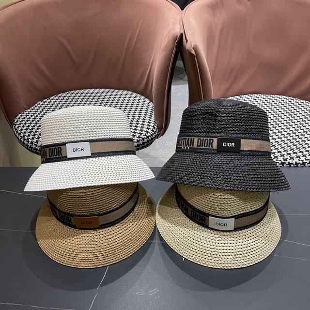 Dior 2025 new hollow big brand holiday sun hat straw hat, go out and travel DDD