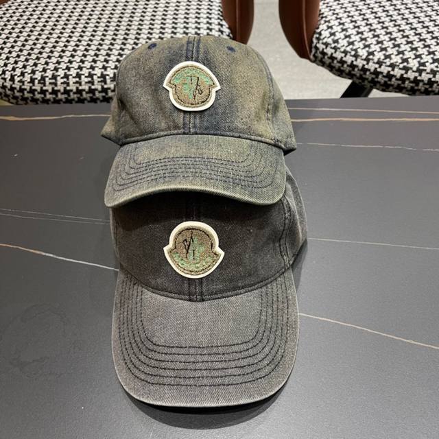 Moncler classic denim baseball cap, classic and popular style, original canvas m