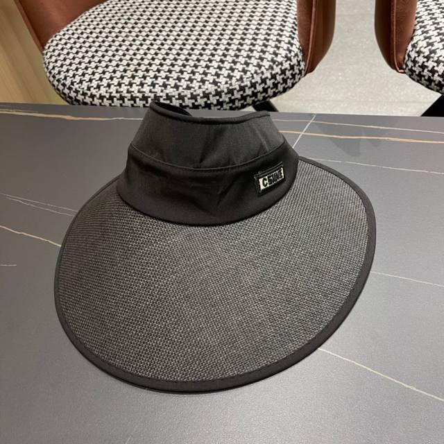 Celine 2025 summer new wide brim sun hat empty top hat DDD