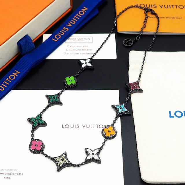 Donkey Lv colorful floral necklace DDD