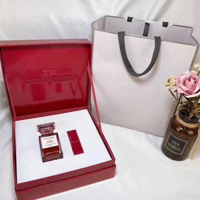 Counter quality Tf Lost Cherry Perfume Lipstick Two-piece Set DDD