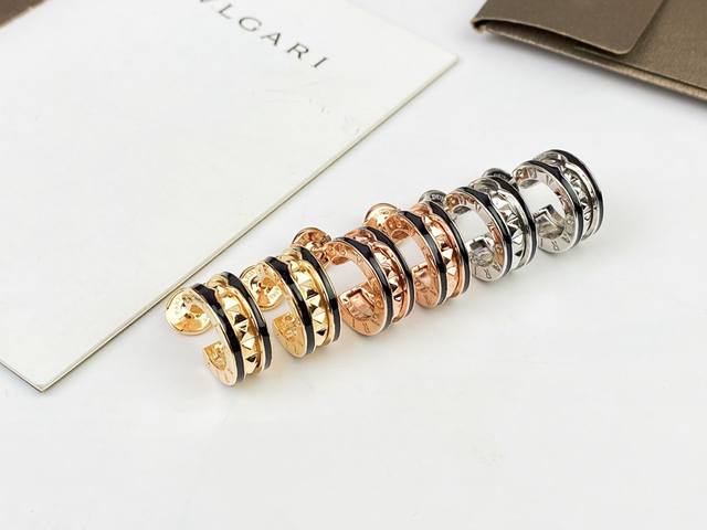 Bvlgari New B.Zero 1 Rock series rivet ceramic earrings for couples, suitable f