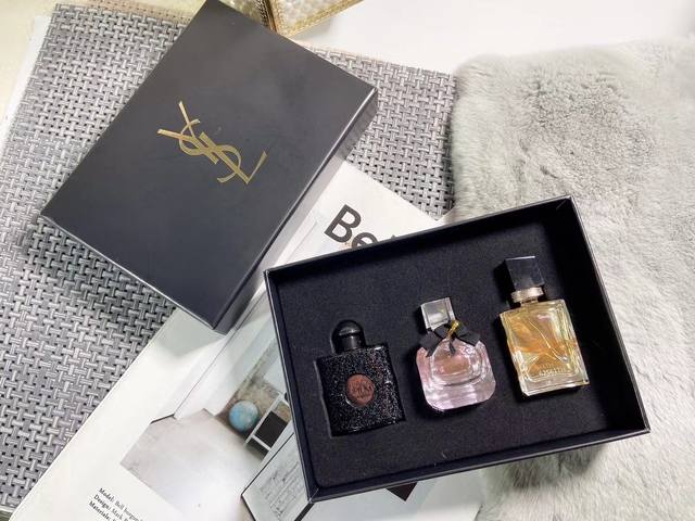 Counter quality Ysl Yves Saint Laurent sample perfume 3-piece wooden box Produc