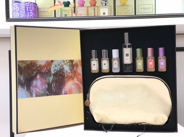 Official quality Jo Malone 7-piece perfume set with leather bag gift box. Set in