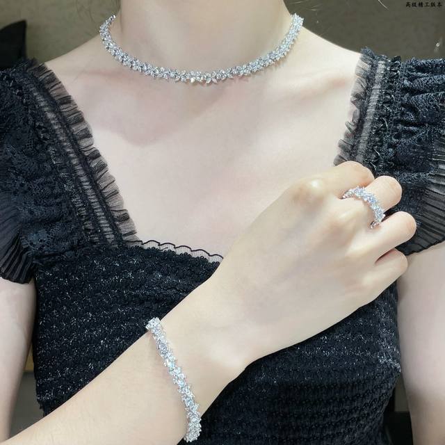 This price adjustment 925 high-end precision version Tiffany full diamond marqui