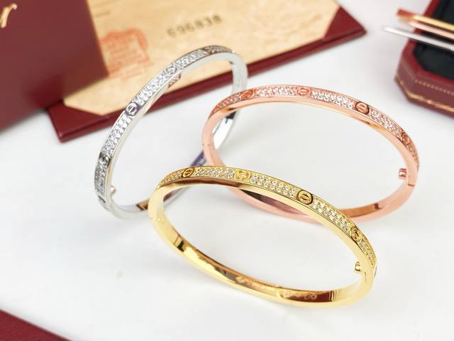 Cartier Cartier narrow version Love Gypsophila bracelet full of diamonds screw b