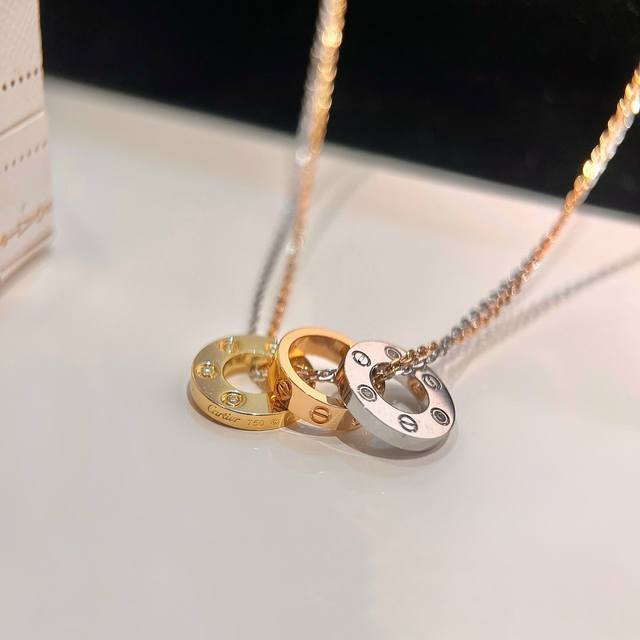 Seiko version Cartier necklace Cartier's latest three-ring double-chain necklac