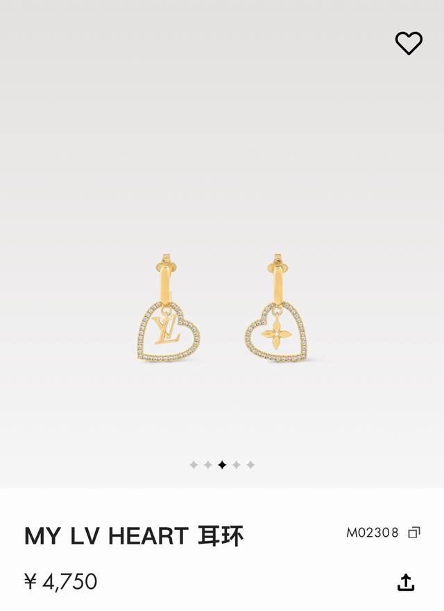 The exquisite version of Louis Vuitton Lv heart earrings is an exciting design,