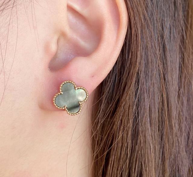 V gold-plated Vca four-leaf clover natural gray Belle market premium version 1:1