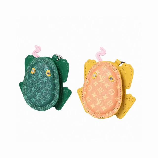 Louis Vuitton monogram, canvas, metal keychain - men's orange. 2025Ss new frog c