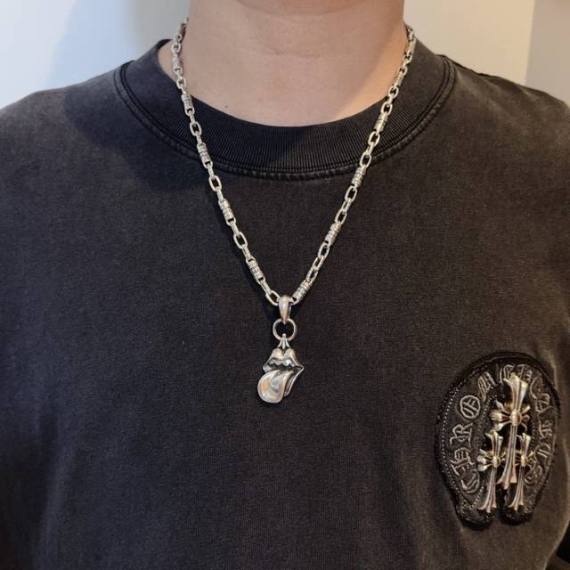 New counter quality Chrome Hearts classic retro interlocking necklace with larg