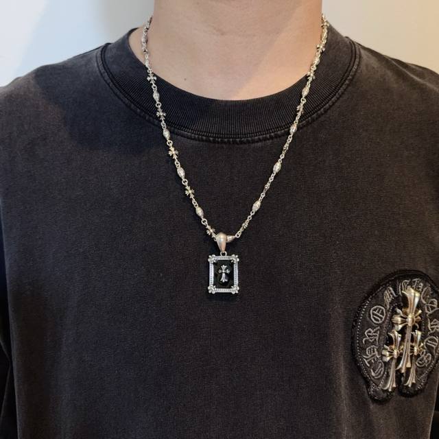 New counter quality Chrome Hearts classic retro flower ball necklace, square cr