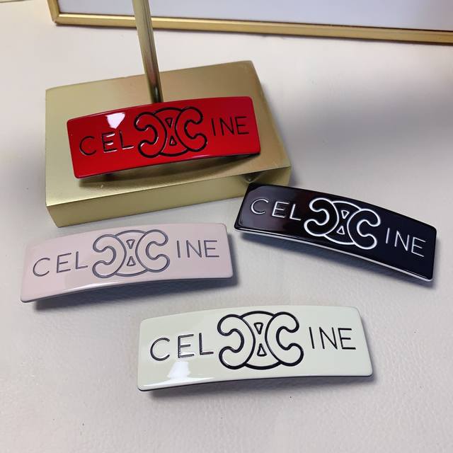 Celine Celine Arc de Triomphe Hairpin Acrylic Logo Spring Clip Press Clip Side C