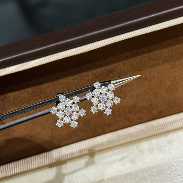 A5760 Classic and durable diamond snowflake earrings Forget-Me-Not Underestimate