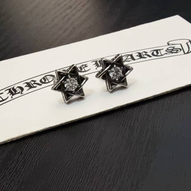 New counter quality Chrome Hearts cross earrings imported electroplating crafts