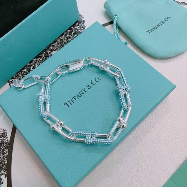 New blue diamond Tiffany bracelet from Tiffny & Co., a fine silver version from