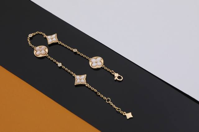Four-flower bracelet, customizable with real gold and diamonds. We only make ma