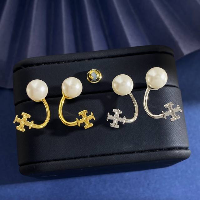 Tl92 Tory Burch Korean fashion simple and elegant pearl earrings made of brass,