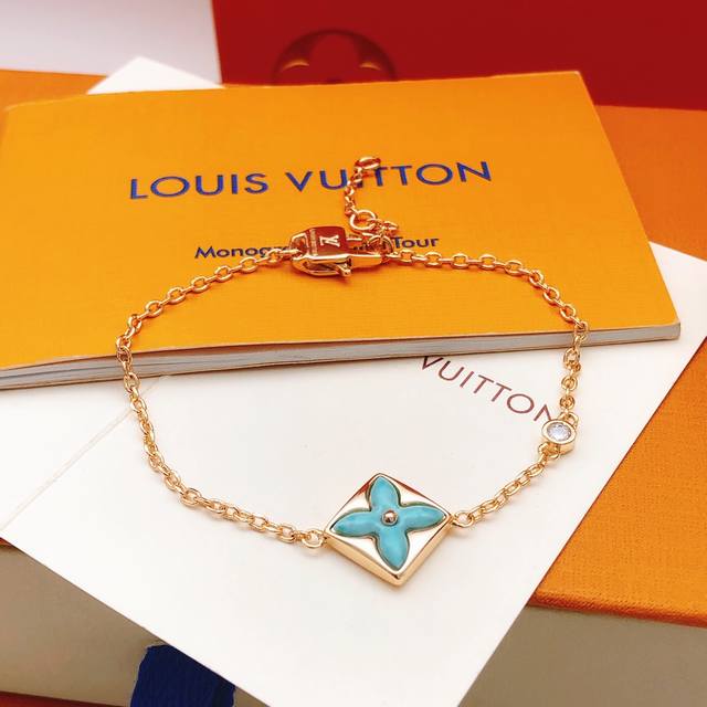 No.Lsl0220 Lv*Latest rose gold blue mother-of-pearl bracelet consistent Z batch
